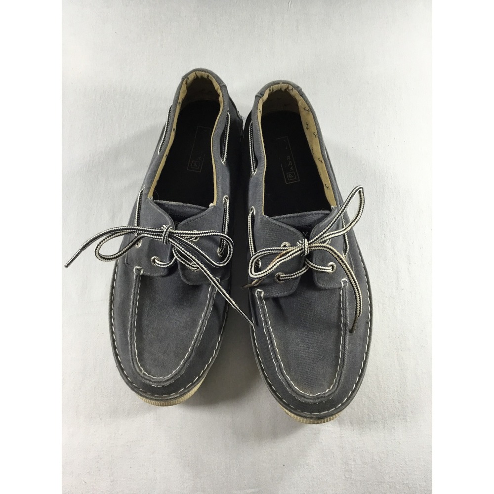 Sperry 10.5 M Top-Sider Blue Canvas Boat Shoes Mens Coastal Preppy Collegiate